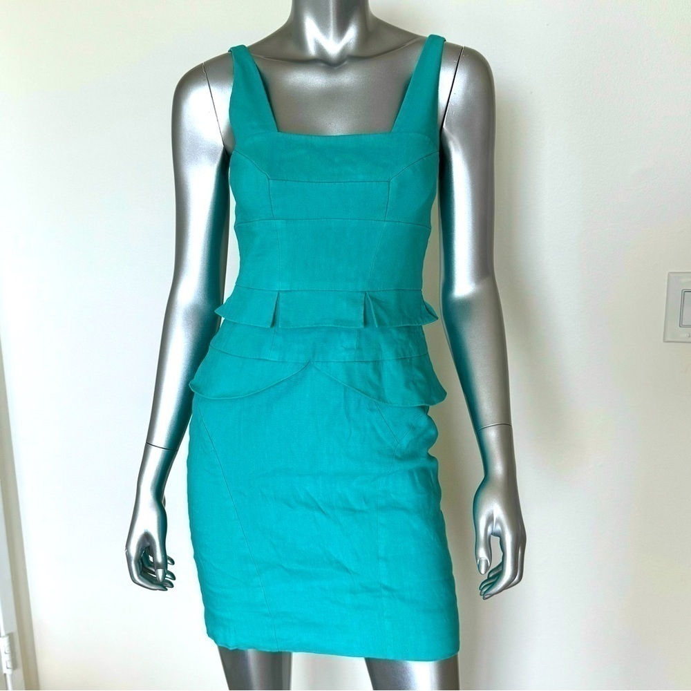 NICOLE MILLER Artelier Turquoise Dress, Size 2